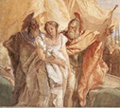 Giambattista Tiepolo, Gli araldi conducono Briseide da Agamennone (Villa Valmarana ai Nani, Vicenza, 1757, particolare)