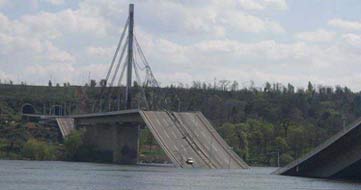 Uno dei ponti sul Danubio a Novi Sad. Bombardato il 6 aprile 1999
