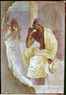 Attore e maschera, Pompei, I sec. D.C., affresco