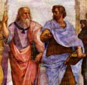 Raffaello, Scuola di Atene, Platone e Aristotele, 1509-1510, Città del Vaticano, stanza della Segnatura