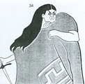 Caricatura della Pezzana in Medea