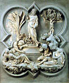 Lorenzo Ghiberti, Resurrezione (1403-1424), Firenze, Porta nord del Battistero di S.Giovanni