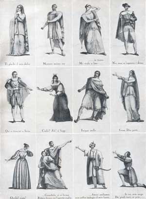Serie di pose sceniche tratte dalle Lezioni di declamazione di Antonio Morrocchesi (1832)
