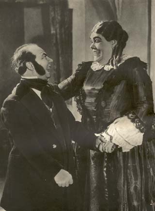 Il Caratterista. L'attore siciliano Angelo Musco e Rosina Anselmi in ''Bellini'' di Santi Savarino (1936)