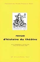 Revue dHistoire du Théâtre - copertina