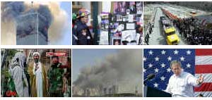 Collage di immagini di New York 9/11