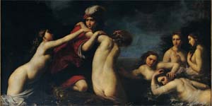 Francesco Furini, Ila e le Ninfe, olio su tela, cm 230 x 261, Firenze Palazzo Pitti, Galleria Palatina